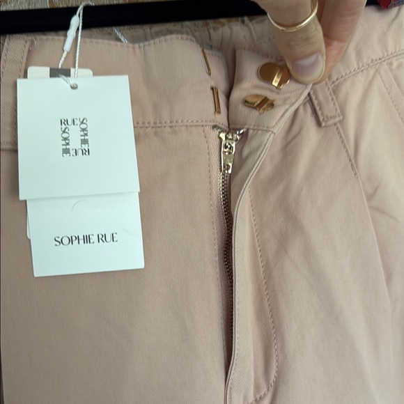 NWT Sophie Rue Women's Pink Wide-Leg Chino Pants - Picture 8 of 9
